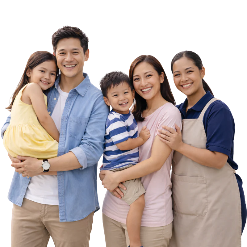 Family with a domestic helper